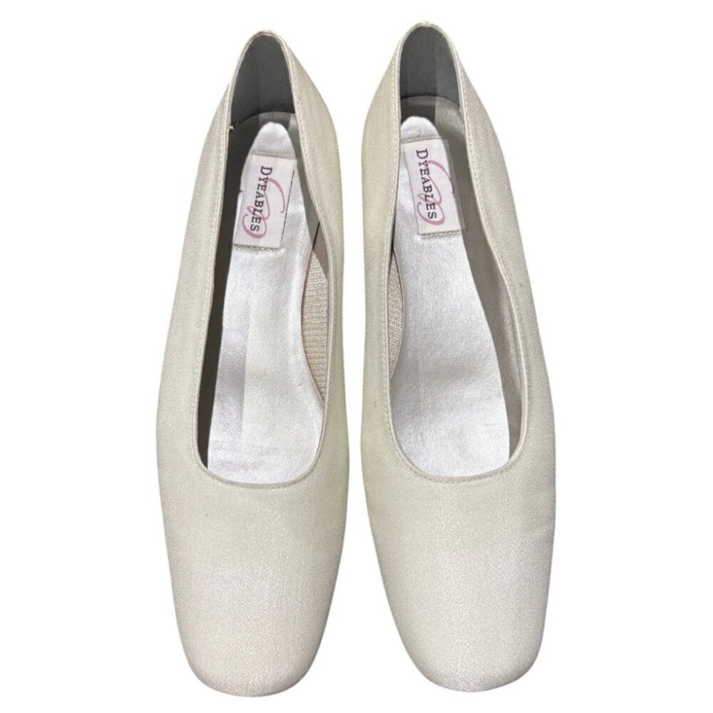 Satin Dyable Pumps Shoes Size 8.5W